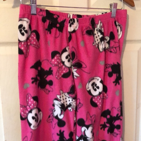 Disney Minnie Mouse Pink Fleece Pajama Pants Womens Small S 4-6 - Picture 2 of 14